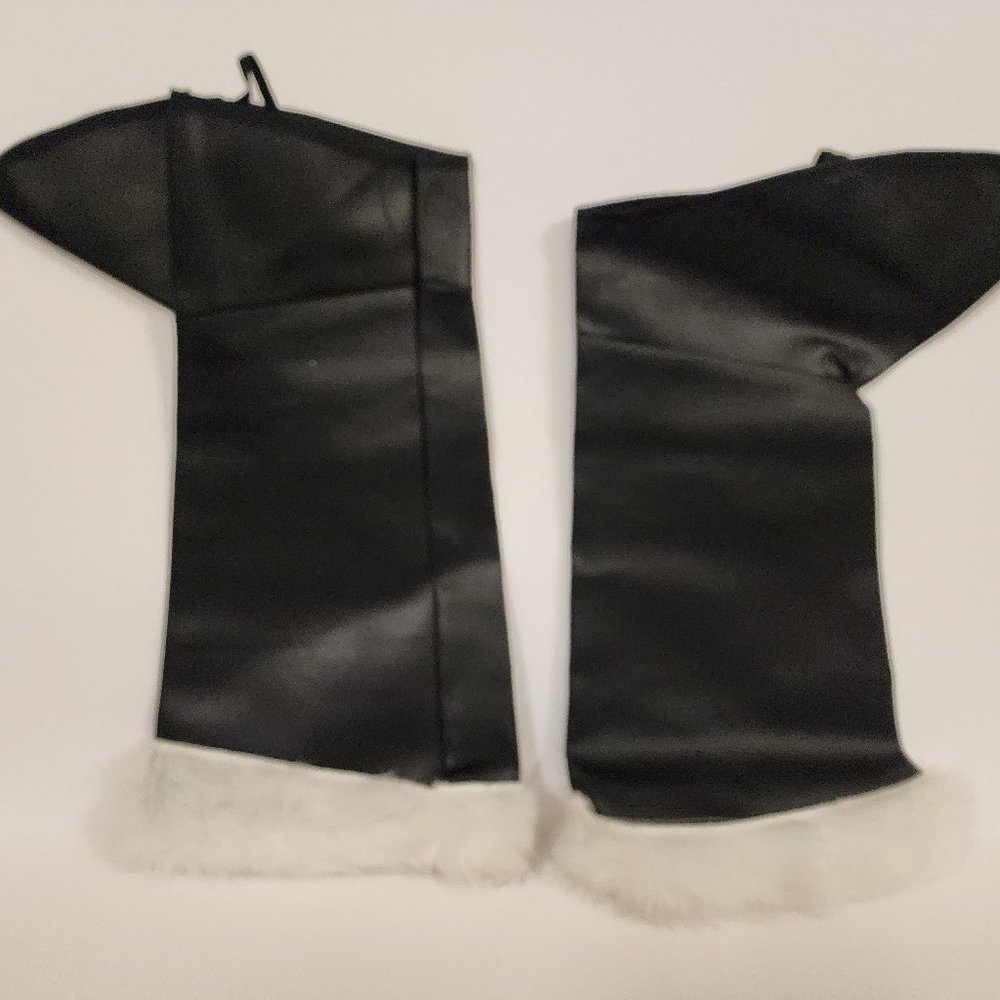 Pair of Black Santa Boot Covers